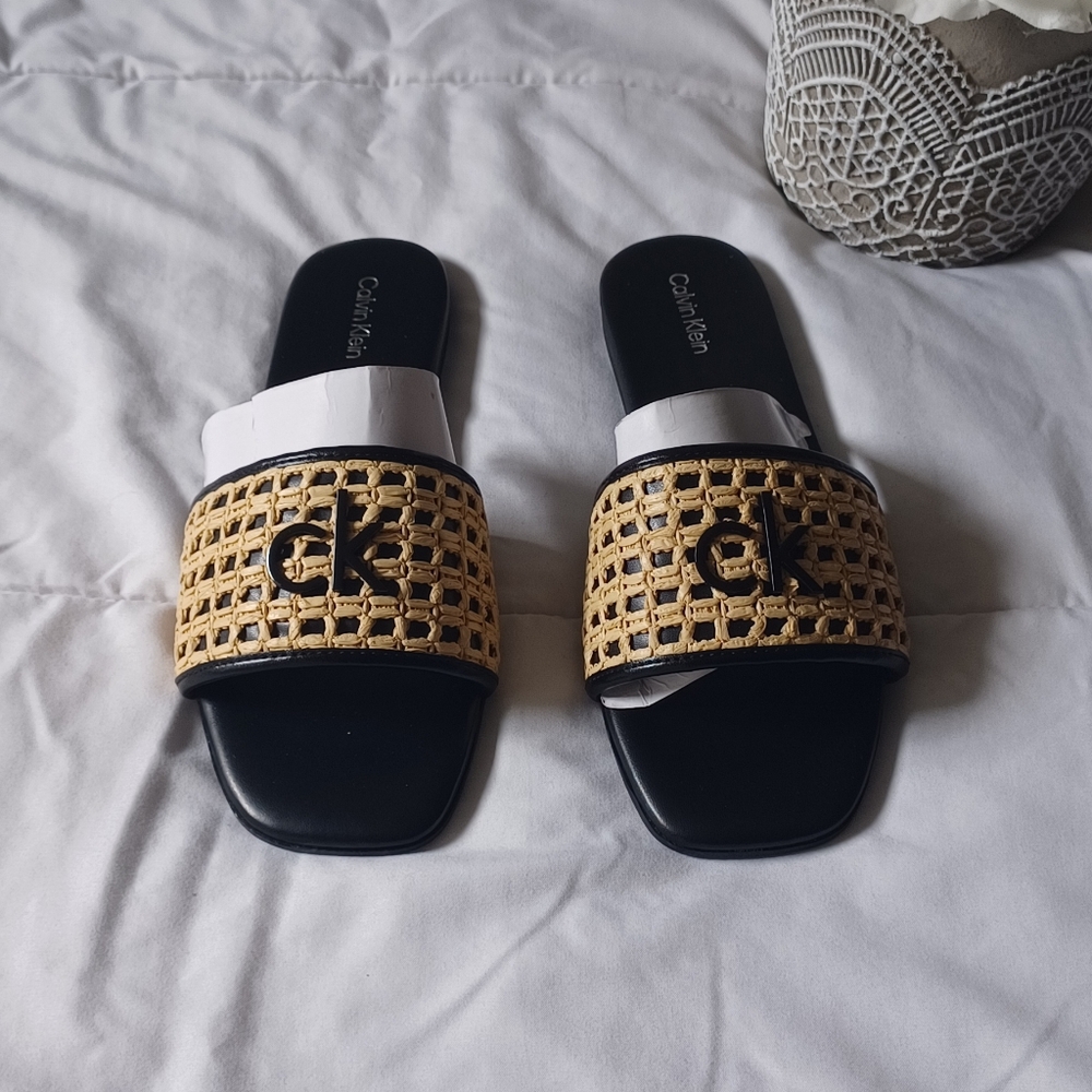 Calvin Klein Yolla Single Band Flat Slip-on Sandals